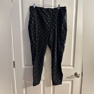 Torrid Black Polka Dot leggings with pockets size 3